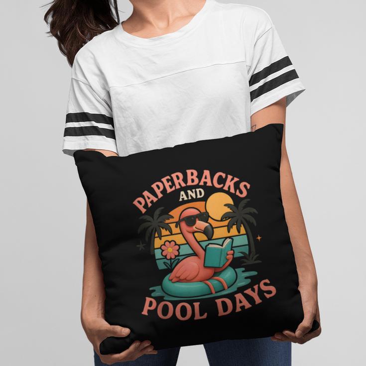 Paperbacks And Pool Days Flamingo Reading Summer Vibes Books Pillowcase