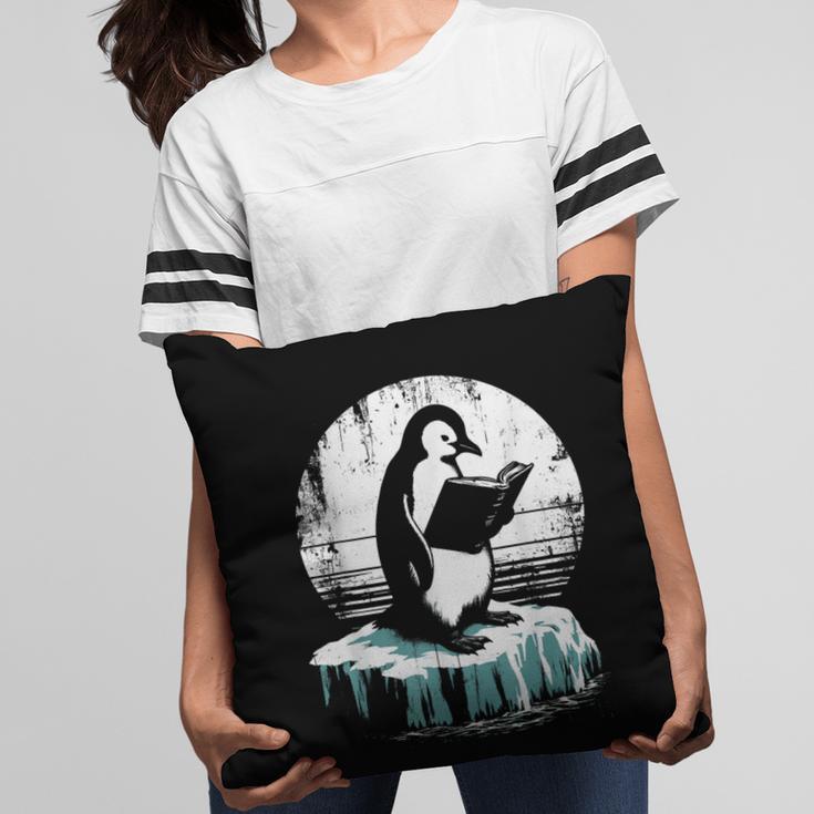 Penguin Reading A Book Vintage Graphic Bookworm Lover Pillowcase Penguin Reading A Book Vintage Graphic Bookworm Lover Pillowcase