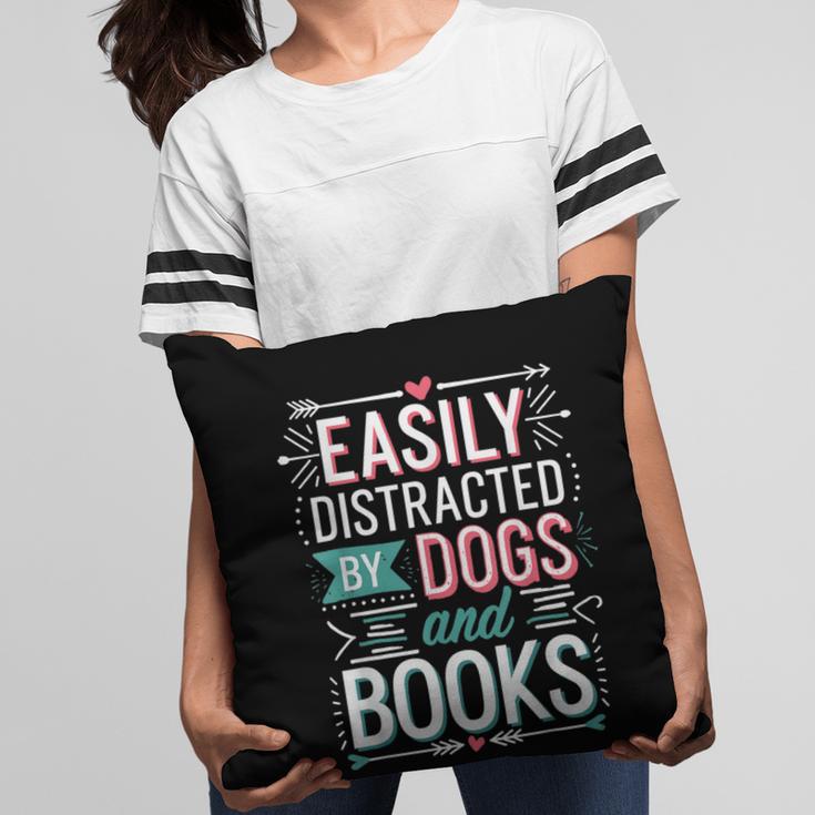 Pet Lover Easily Distracted By Dogs And Books Joke Men Pillowcase