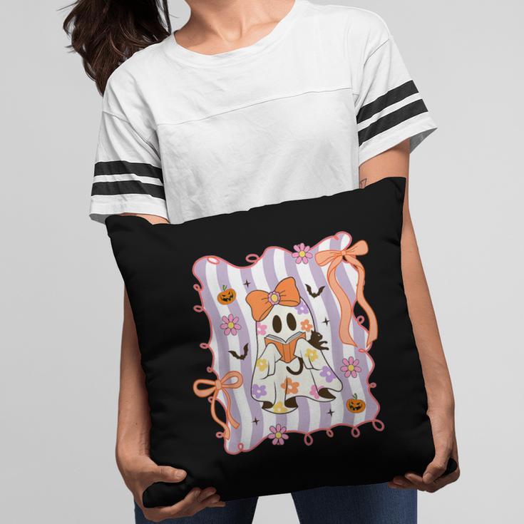 Preppy Coquette Bow Ghost Reading Books Halloween Book Pillowcase