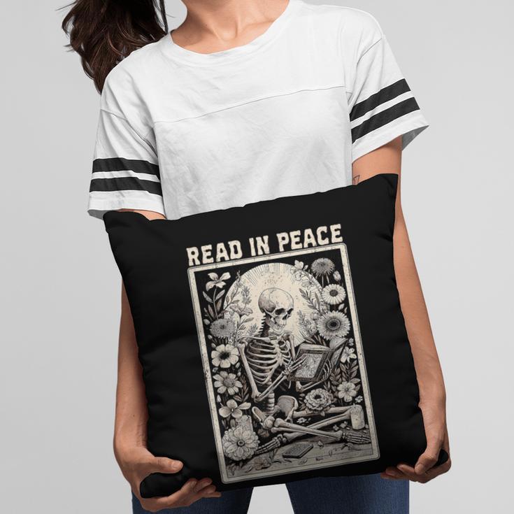 Read In Peace Skeleton Book Lover Bookworm Book Pillowcase