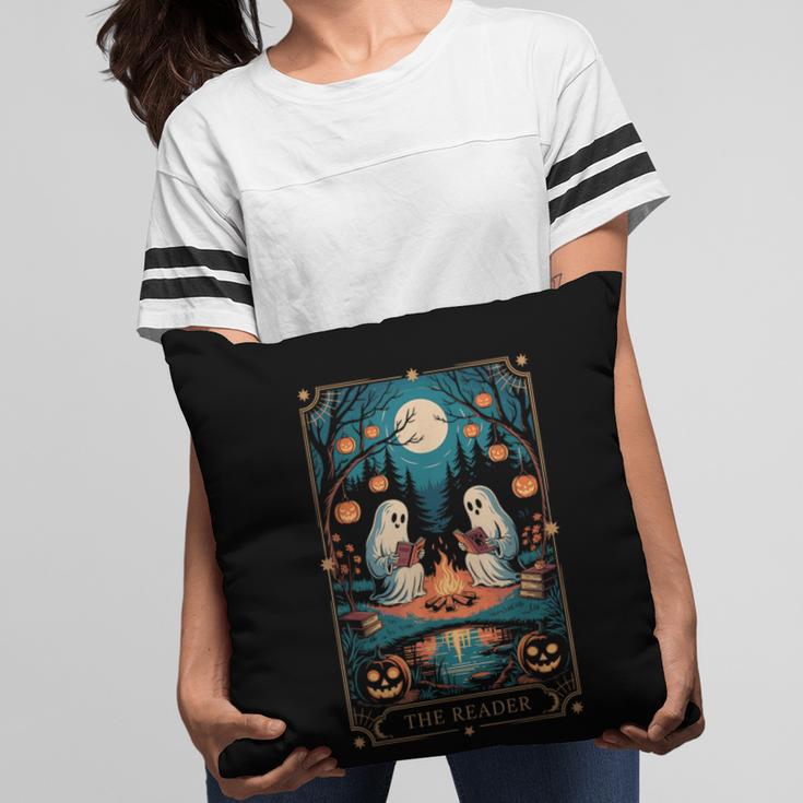 The Reader Bookish Cute Spooky Ghost Reading Book Tarot Card Pillowcase