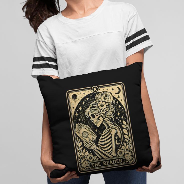 The Reader Tarot Card Book Lover Skeleton Reading Book Pillowcase