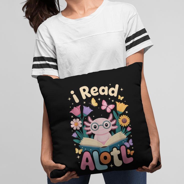 Reading Axolotl Book Lover Wildflowers Pillowcase