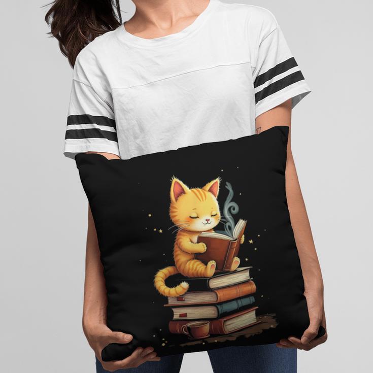 Reading Cat Books Cute Pillowcase