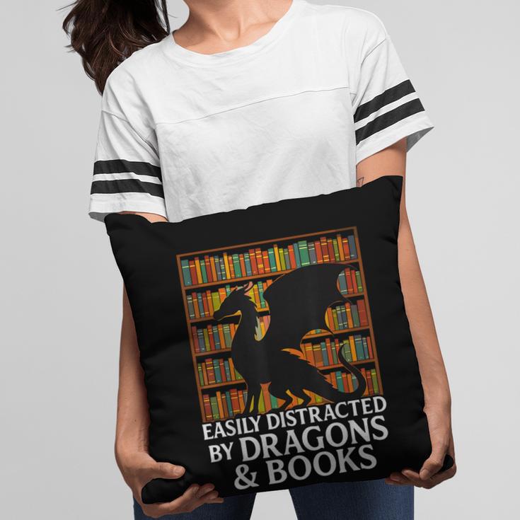 Reading Dragon Easily Distracted By Dragons And Books Pillowcase