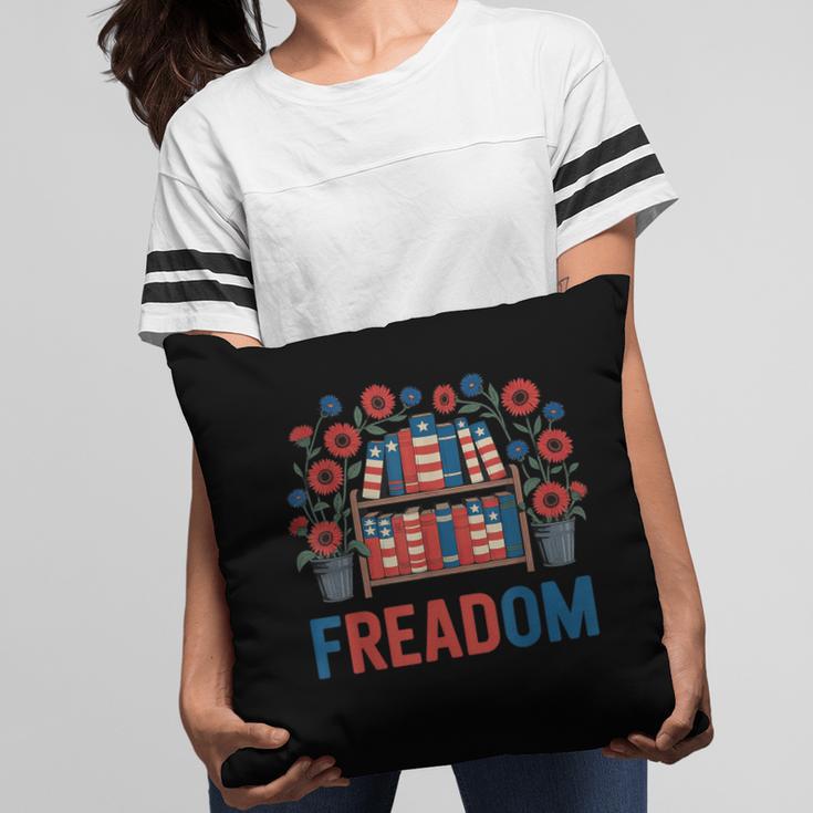 Reading Freadom Freedom Book Lover 4th Of July Men Women Pillowcase