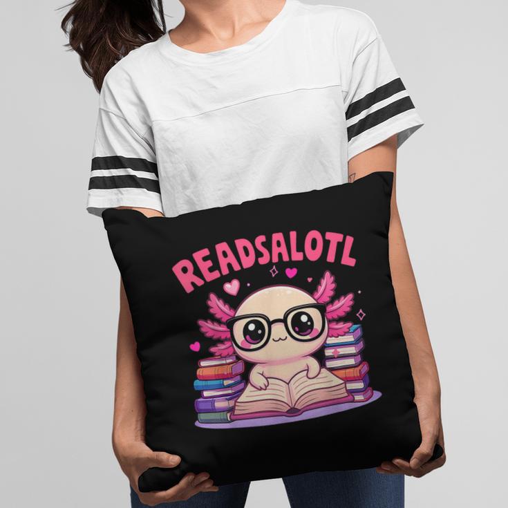 Readsolotl Pink Kawaii Axolotl Book Lover Reading Pillowcase