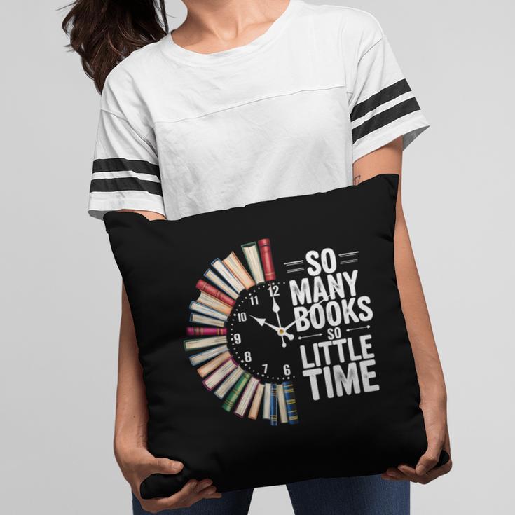 Retro So Many Books Little Time Book Clock Reading Pillowcase