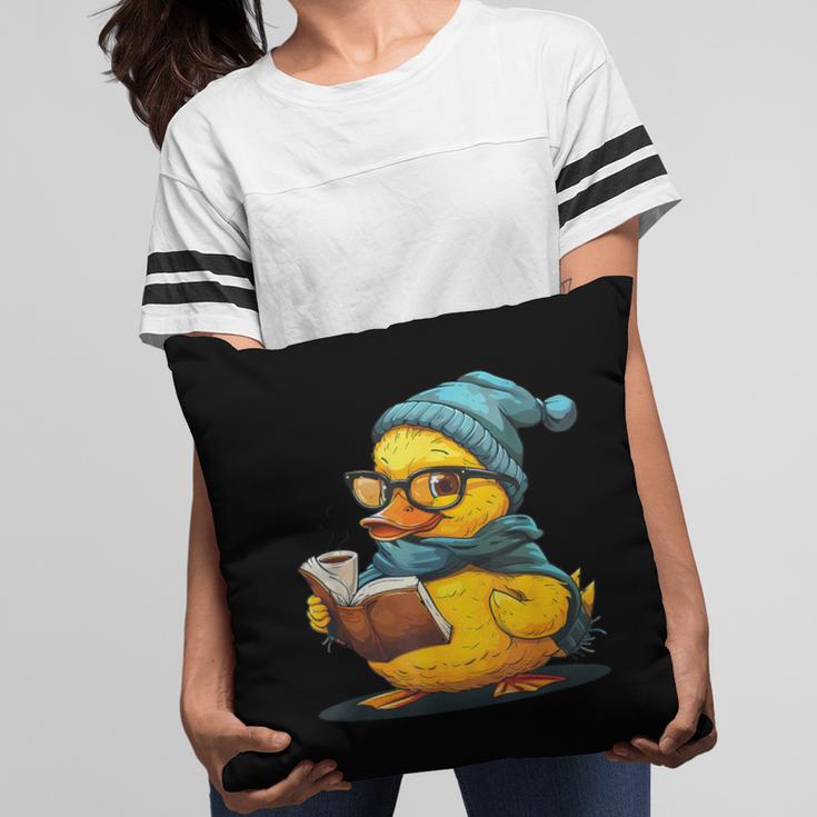 Rubber Duck Reading Book Rubber Duckie Reader Coffee Lover Pillowcase