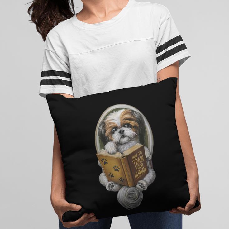 Shih Tzu Book How To Train Your Human Funny Dog Motif Pillowcase