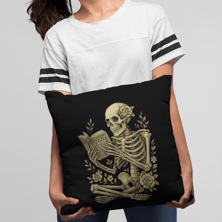 Skeleton Book Floral Skull Halloween Teacher Costume Pillowcase