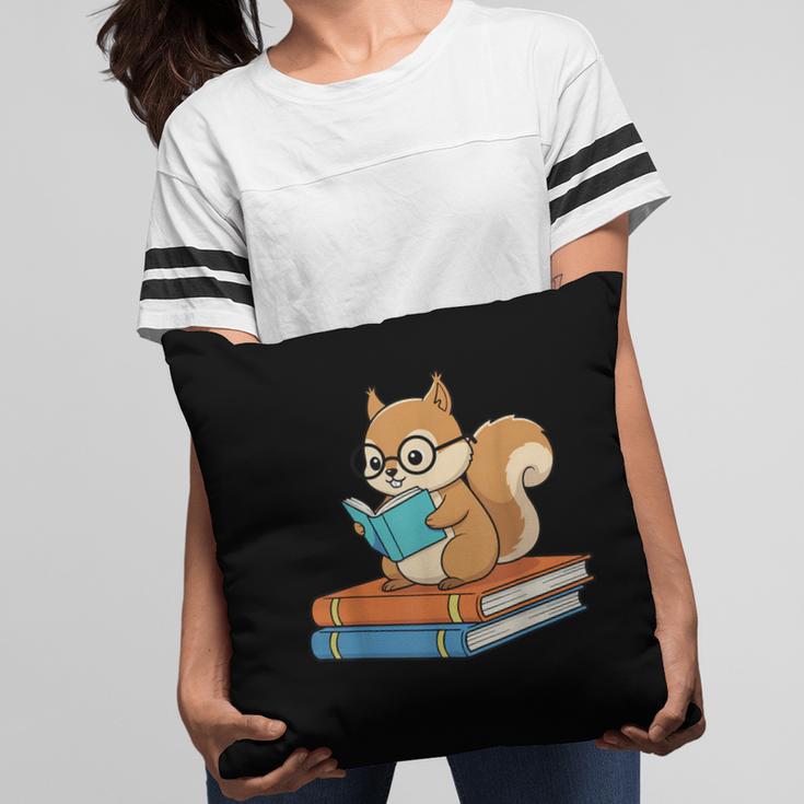 Squirrel Reading Book Glasses Bookworm Librarian Pillowcase
