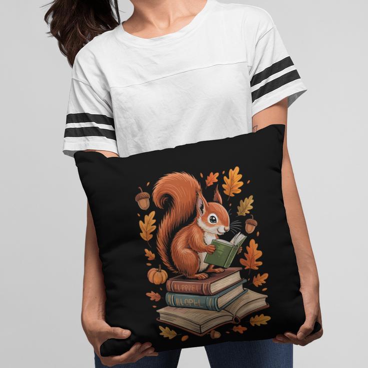 Squirrel Reading Book Lovers Fall Leaves Library Books Pillowcase