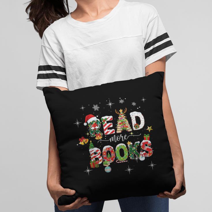 Teacher Read More Books Christmas Reading Bookworm Librarian Pillowcase