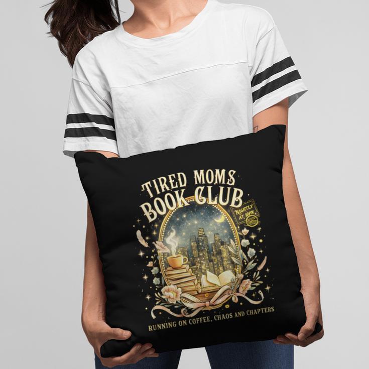 Tired Moms Book Club Cozy Night Coffee Reading Cat Pillowcase