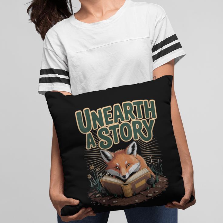 Unearth A Story Fox Reads a Book Pillowcase