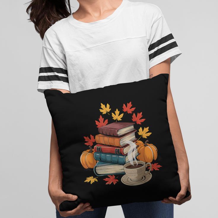 Vintage Books Tea Lovers Fall Autumn Leaves And Pumpkins Pillowcase