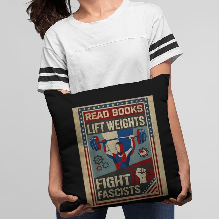 Vintage Style Read Books Lift Weights Fight Fascists Retro Pillowcase