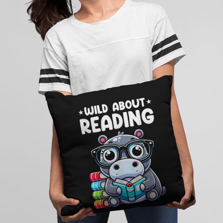 Wild About Reading Book Lover Hippo Pillowcase