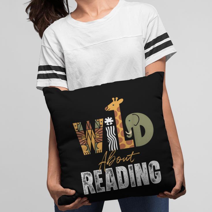 Wild About Reading Books Animal Theme Bookworm Library Day Pillowcase