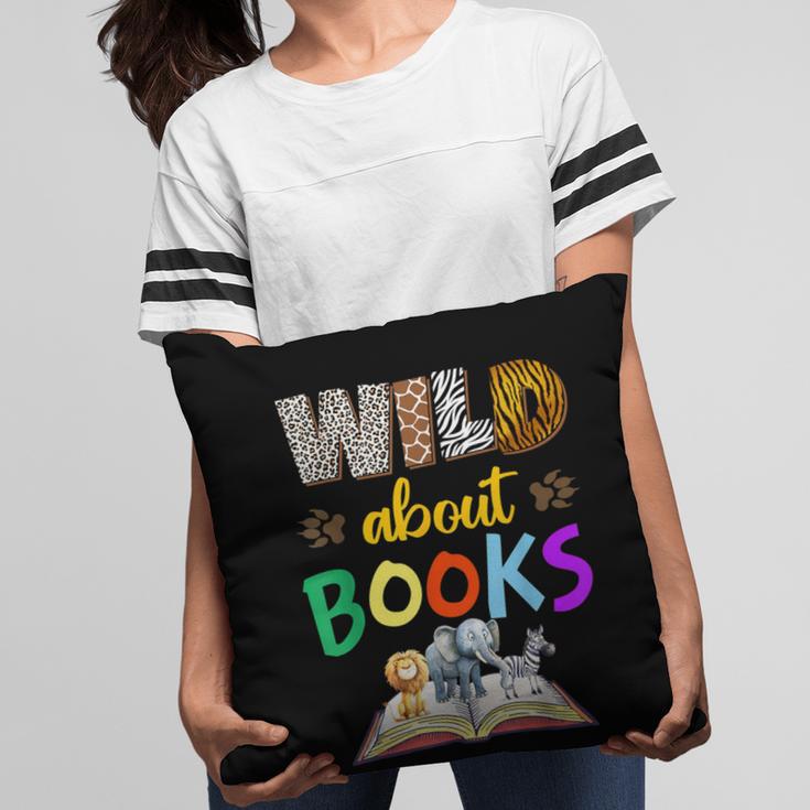 Wild About Reading Books Reader Bookworm Animals Book Lover Pillowcase