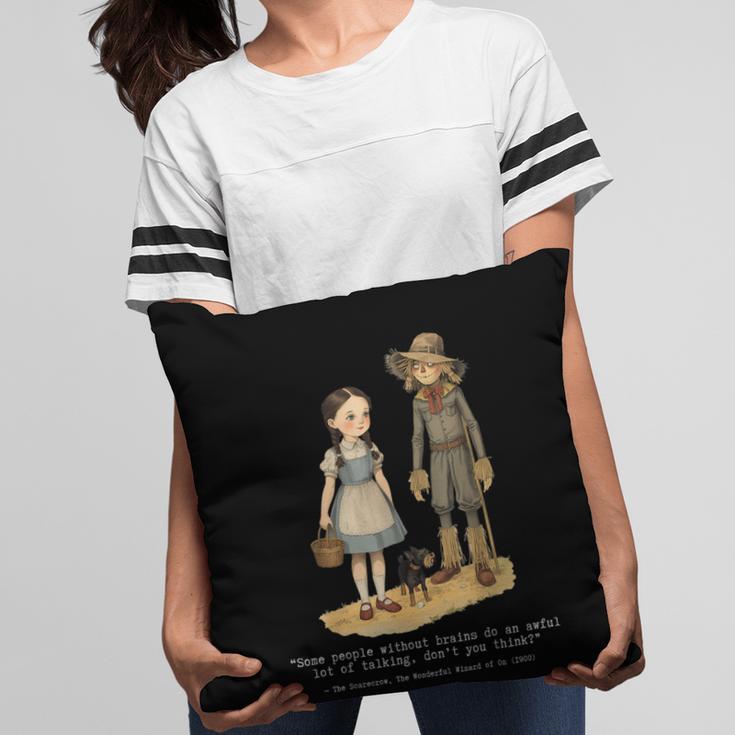 Wizard Of Oz Book Quote Scarecrow Dorothy Retro Drawing Pillowcase