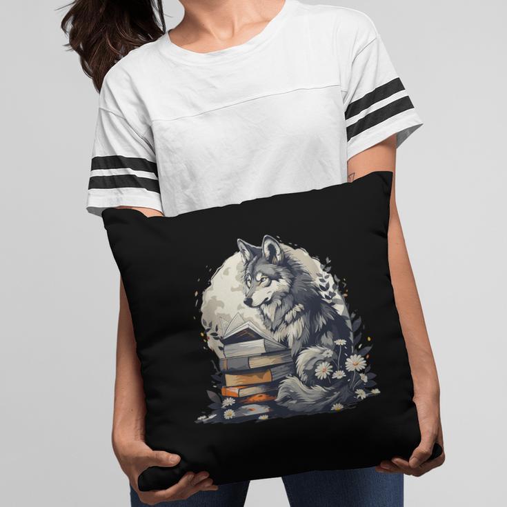 Wolf Reading Book Librarian Library Wolves Pillowcase Wolf Reading Book Librarian Library Wolves Pillowcase