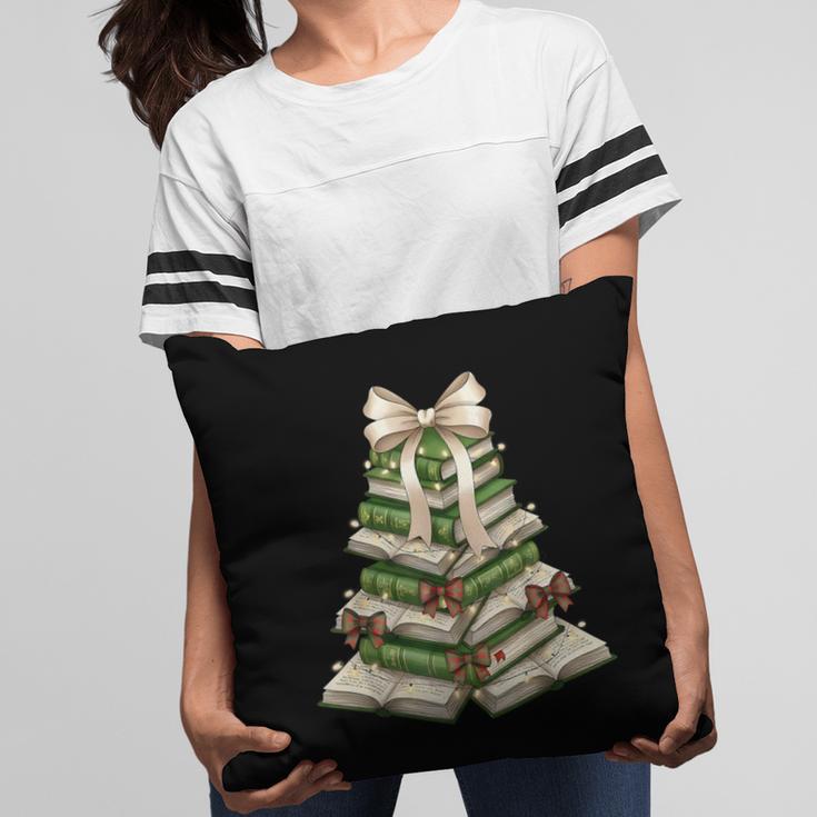 Xmas Tree Books Merry Christmas Coquette Bow Teacher Holiday Pillowcase Xmas Tree Books Merry Christmas Coquette Bow Teacher Holiday Pillowcase