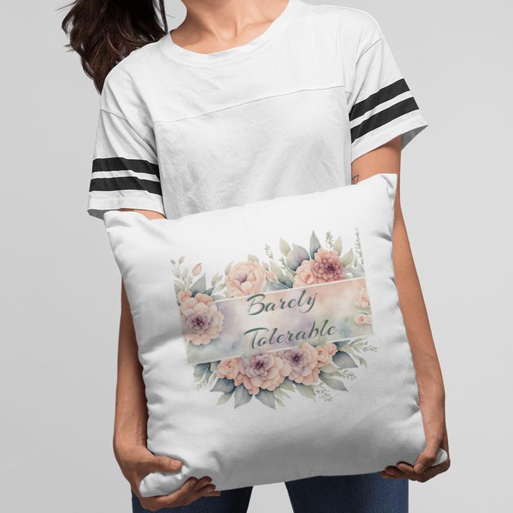 Barely Tolerable Book Floral Bookworm Lover Bookish Premium Pillowcase