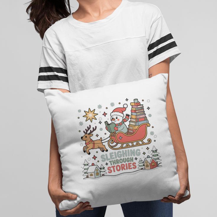 Book Lovers Winter Sleighing Through Stories Tee Premium Tri-Blend Pillowcase Book Lovers Winter Sleighing Through Stories Tee Premium Tri-Blend Pillowcase