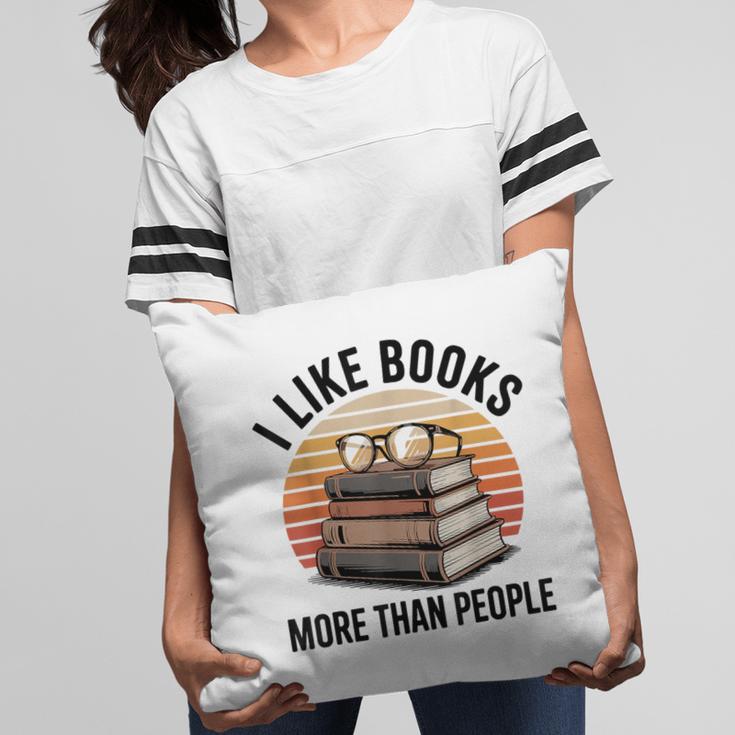 I Like Books More Than People Glasses Pillowcase