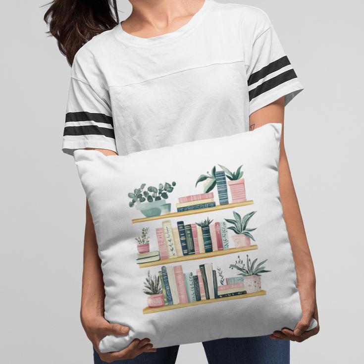 Bookshelves With Books & Plants Premium Pillowcase