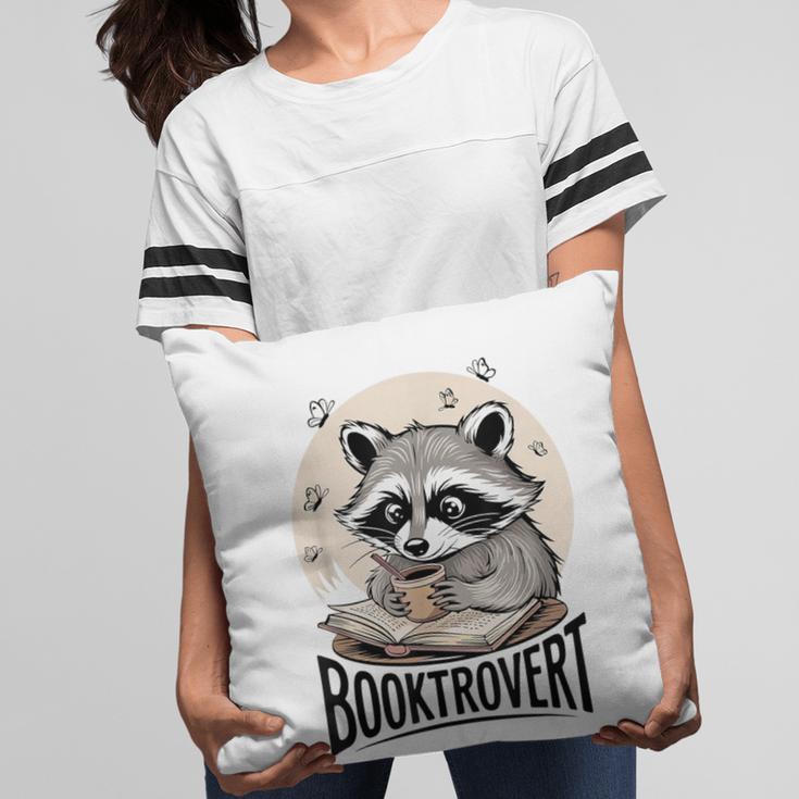 Booktrovert Raccoon Reading And Coffee For Book Lover Pillowcase