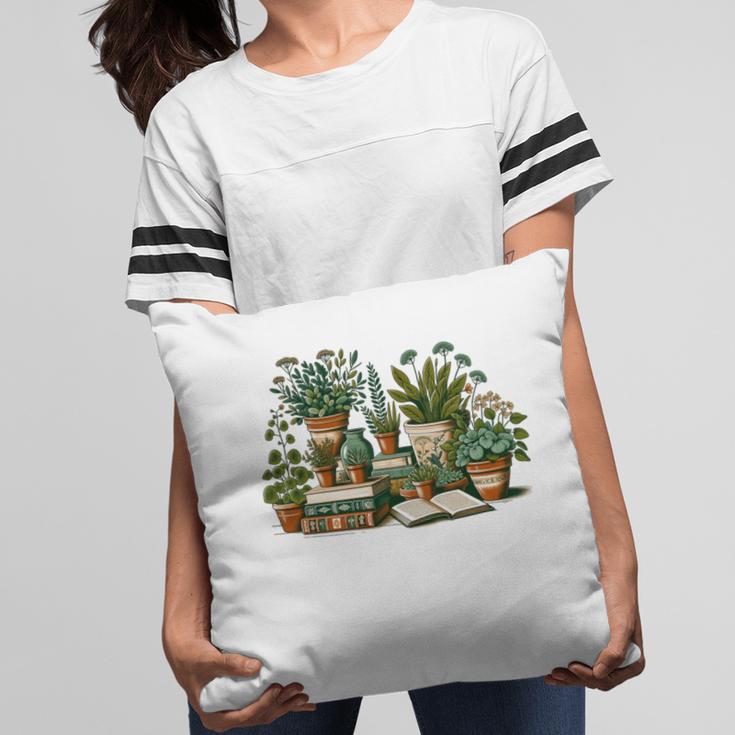 Botanical Garden Plants With Books Pillowcase Botanical Garden Plants With Books Pillowcase