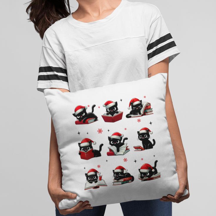 Cat Reading Books Lover Christmas Cat Lover Xmas Pillowcase
