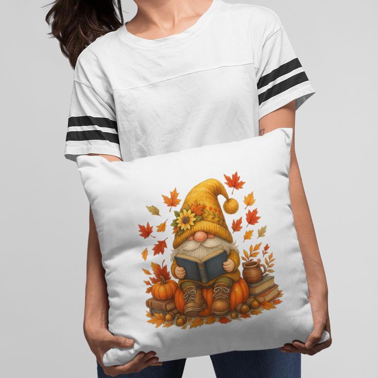 Cute Autumn Gnome Reading Pumpkin Book Lover Pillowcase