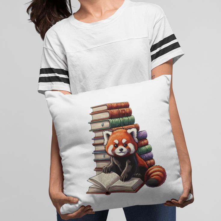 Cute Red Panda Reading Book Animal Bookworm Pillowcase