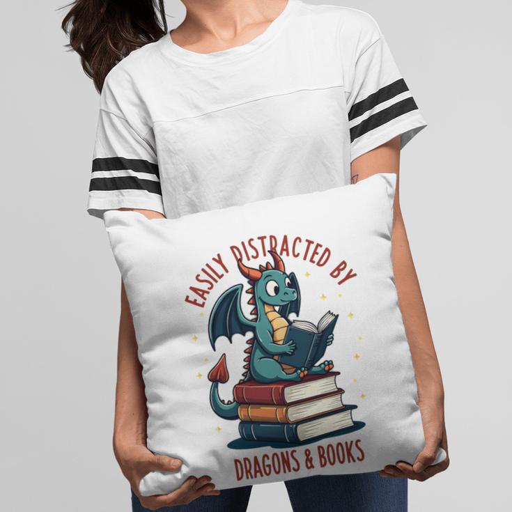 Dark Romance Romantasy Easily Distracted By Dragons & Books Pillowcase