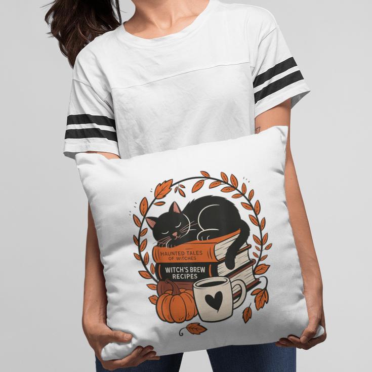 Fall Book Teacher Cat Books Halloween Autumn Librarian Pillowcase