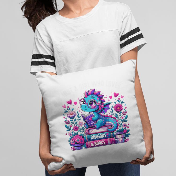 Just A Girl Who Loves Dragons And Books Cute Dragon Reading Premium Tri-Blend Pillowcase