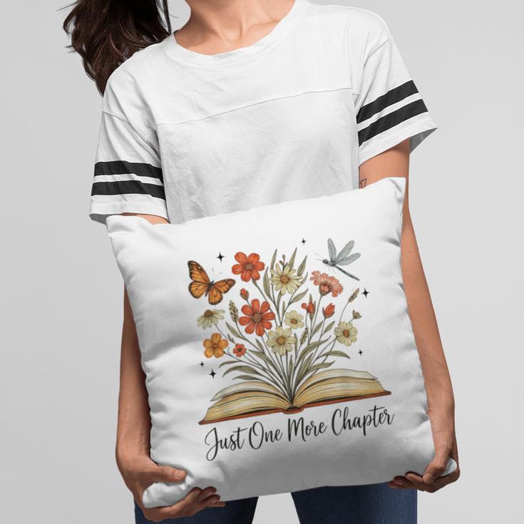 Just One More Chapter Open Book Flowers Pillowcase