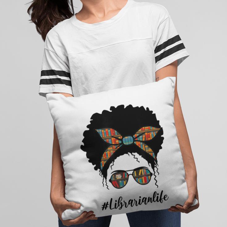 Librarian Teacher Messy Bun Life Book Library Back To School Pillowcase