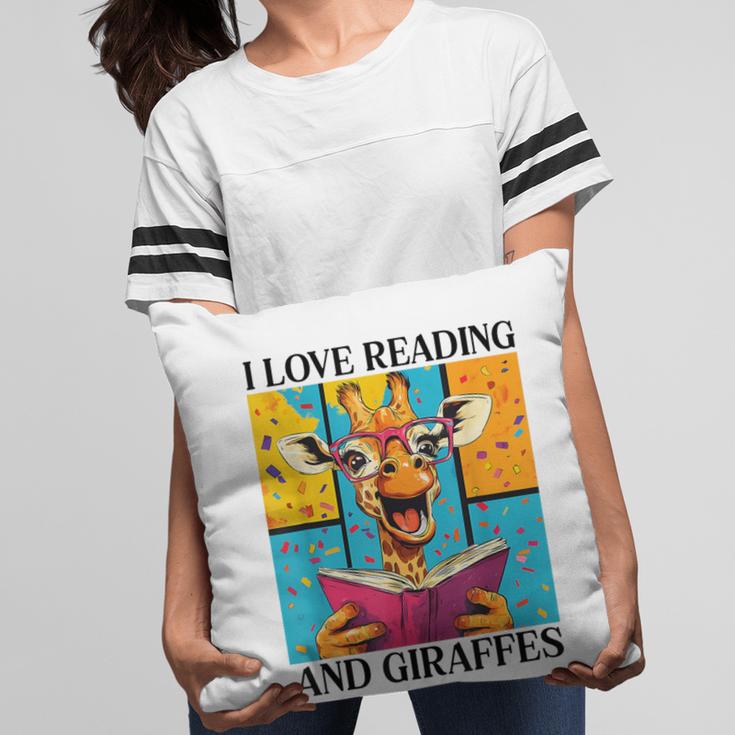 Love Reading And Giraffes Cute Giraffe Reading Book Lovers Pillowcase
