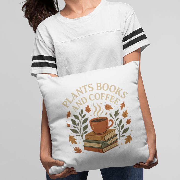 Plants Books And Coffee Nature Leaves Reading Book Lover Premium Tri-Blend Pillowcase