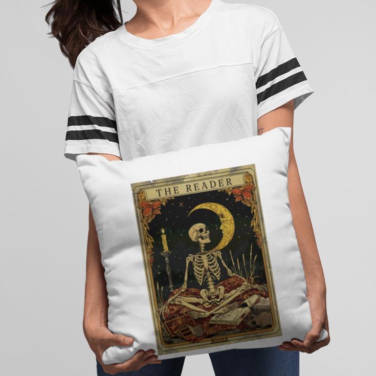 The Reader Tarot Card Book Lover Skeleton Art Goth Style Pillowcase