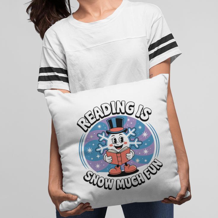 Reading Is Snow Much Fun Snowflake Book Lovers Winter Theme Premium Tri-Blend Pillowcase