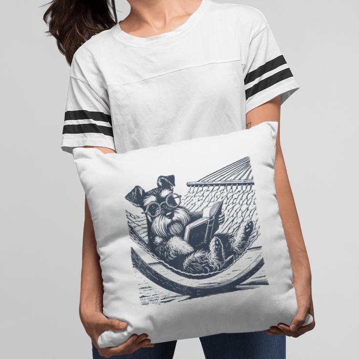 Schnauzer Hammock Reading Book Schnauzer Glasses Pillowcase