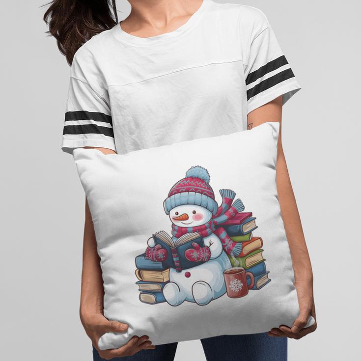 Snowman Reading Book Lovers Christmas Bookworm Librarian Pillowcase Snowman Reading Book Lovers Christmas Bookworm Librarian Pillowcase