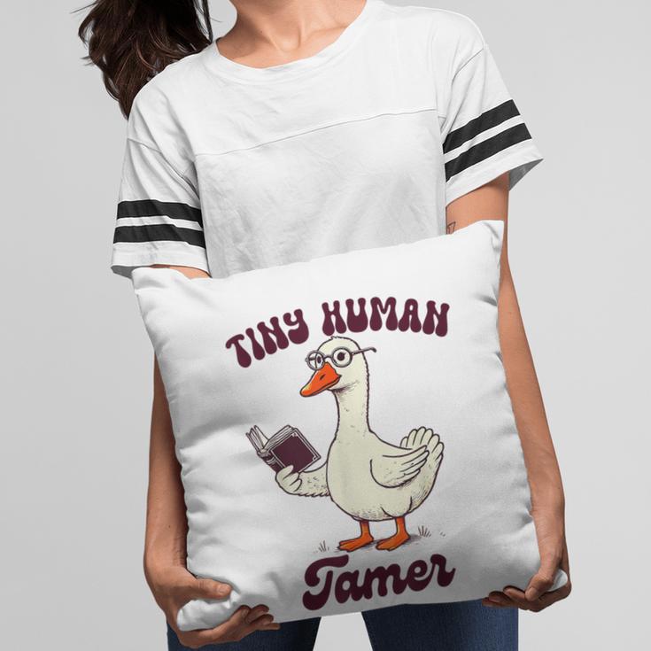 Teacher Silly Goose Reading Book Teaching Tiny Human Tamer Pillowcase
